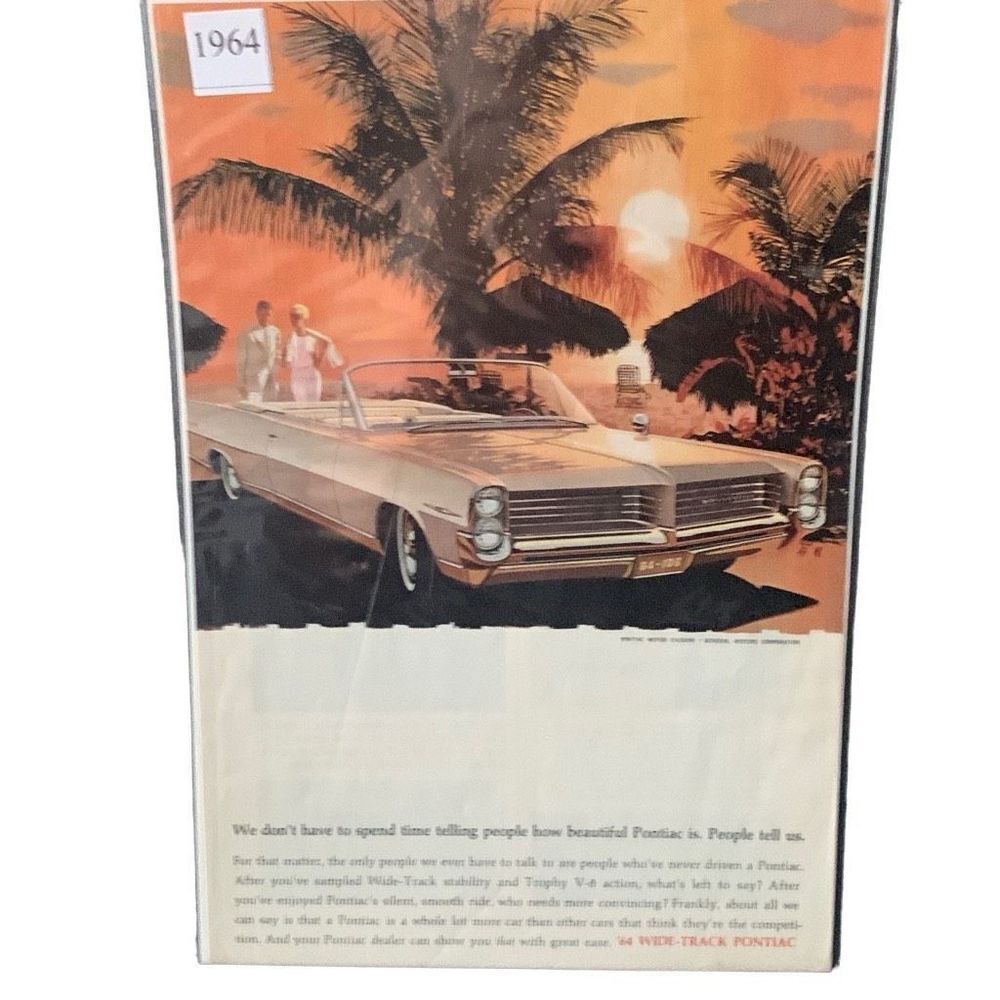 Vintage 1964 Pontiac Wide Track V-8 Ad Advertisment